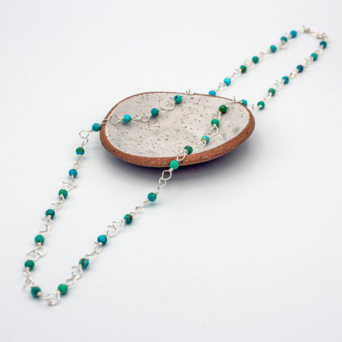 Turquoise Sterling Silver Curb Chain Necklace