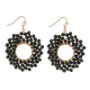Circular Black Beaded Earrings | Earrings | Bentley & Lo