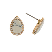 Rhinestone Accented Teardrop Stud Earrings | Earrings | Bentley & Lo