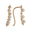 Pearl and Rhinestone Crawler Earrings | Earrings | Bentley & Lo
