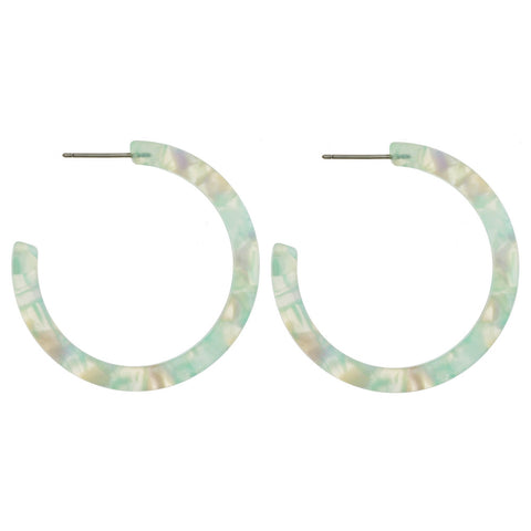 Mint Open Hoop Earrings | Earrings | Bentley & Lo