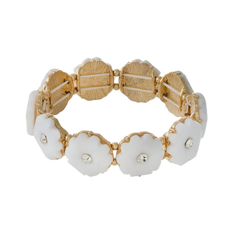 White Flowered Bracelet | Bracelets | Bentley & Lo