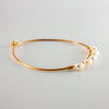 Freshwater Rice Pearl Wrapped Gold Bangle