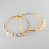 Freshwater Rice Pearl Wrapped Gold Bangle