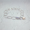 Toggle Chain with Pearl Sterling Silver Bracelet