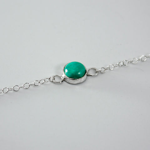 Tibetan Turquoise Sterling Silver Chain Bracelet