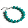 Turquoise Jade & Silver Bead Chain Bracelet