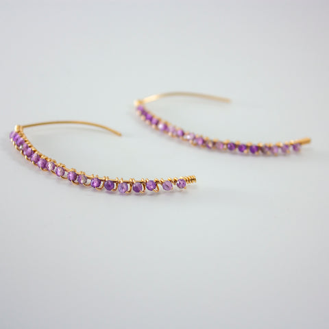 Amethyst Wrapped 14K Gold Filled Threaders