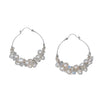 Bead Cluster Sterling Silver Hoop Earrings