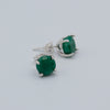 Colombian Emerald Sterling Silver Stud Earrings