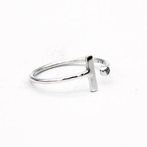 Bar and Topaz Statement Sterling Silver Ring