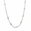 Rose Quartz and Quartz Beaded Sterling Silver Necklace