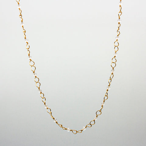 Quartz 14k Gold Filled Curb Chain Necklace