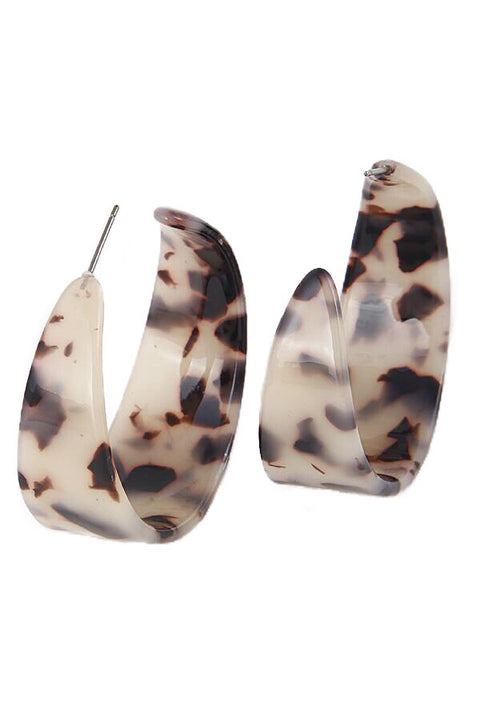 Black Speckled Round Earrings | Earrings | Bentley & Lo
