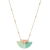 Amazonite Fan Pendant Gold Plated Necklace