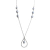Blue Lace Teardrop Pendant Sterling Silver Necklace