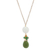 Jade and Sea Glass Drop Pendant Necklace