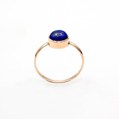 Lapis Lazuli Round Bezel 14k Gold Filled Ring