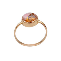 Pink Opal Copper Turquoise 14k Gold Filled Ring