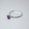 Amethyst Solitaire Sterling Silver Ring