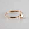 Dainty Aquamarine Round Bezel 14K Gold Filled Ring