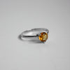 Solitaire Citrine Three Prong Sterling Silver Ring
