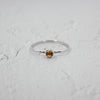 Petite Citrine Solitaire Sterling Silver Ring