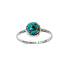 Copper Turquoise Bezel Sterling Silver Ring