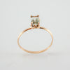 Green Amethyst Four Prong 14K Gold Filled Solitaire Ring