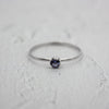 Dainty Iolite Solitaire Sterling Silver Ring