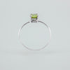 Peridot Solitaire Four Prong Sterling Silver Ring
