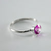 Pink Sapphire Bezel Sterling Silver Ring