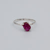 Raw Ruby Four Prong Sterling Silver Ring