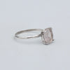 Rose Quartz Four Prong Oval Solitaire Sterling Silver Ring