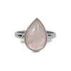 Pear Rose Quartz Sterling Silver Ring