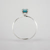 Sky Blue Topaz Four Prong Solitaire Sterling Silver Ring